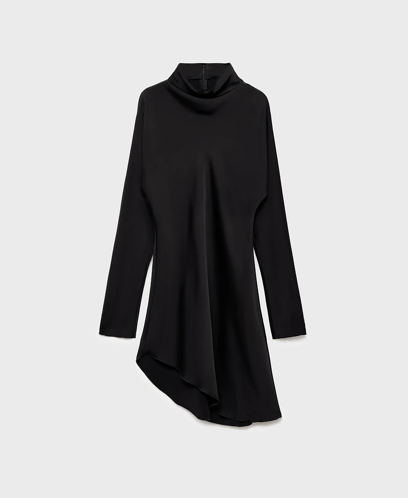 Mango Women's Asymmetrical Satin-Finish Dress