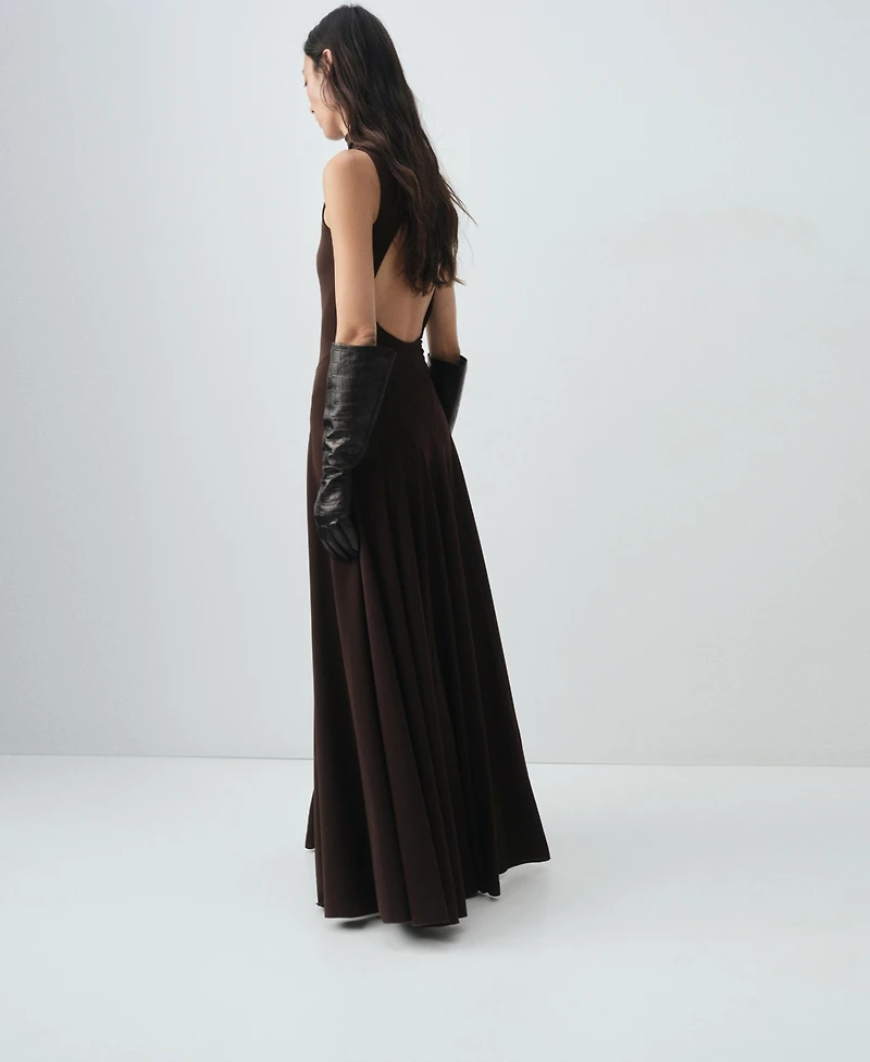 Mango Women's Back Opening Godet Dress