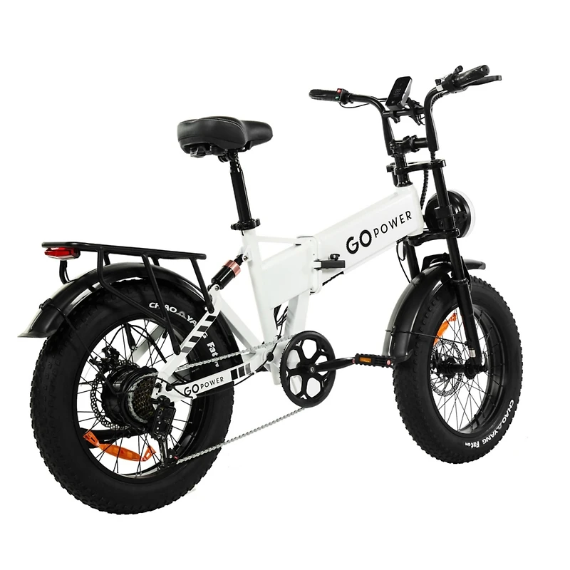 GoPowerBike GoExplore Electric Bike | Foldable Comfortable E-Bike with Hidden Battery | 500W 48V 10.4Ah | 30-Mile Range | 20MPH Top Speed | White