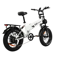 GoPowerBike GoExplore Electric Bike | Foldable Comfortable E-Bike with Hidden Battery | 500W 48V 10.4Ah | 30-Mile Range | 20MPH Top Speed | White