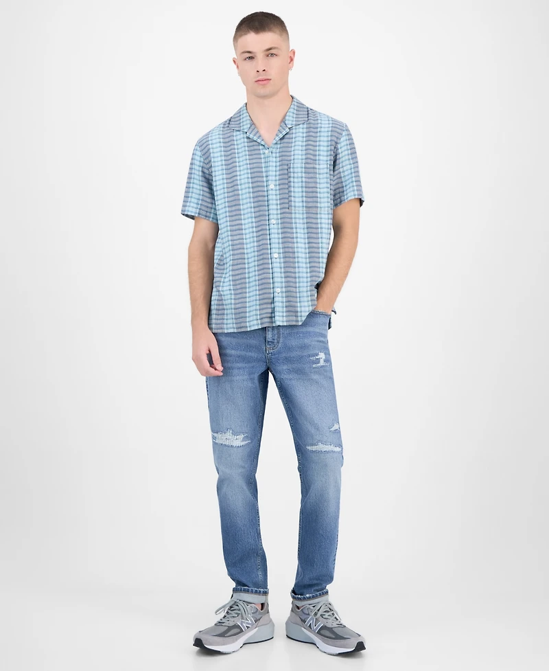 Sun + Stone Men's Short-Sleeve Cotton Driver Shirt, Macy's Exclusive