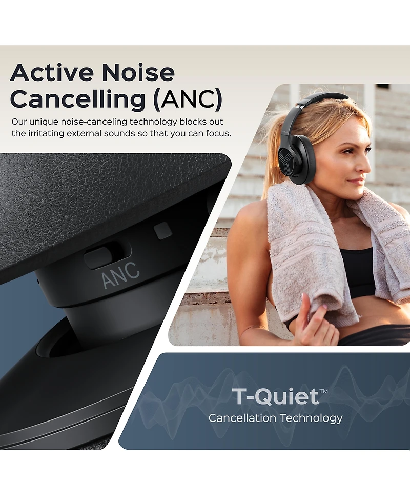 Treblab Z2 Wireless Noise-Cancelling Over-Ear Headphones