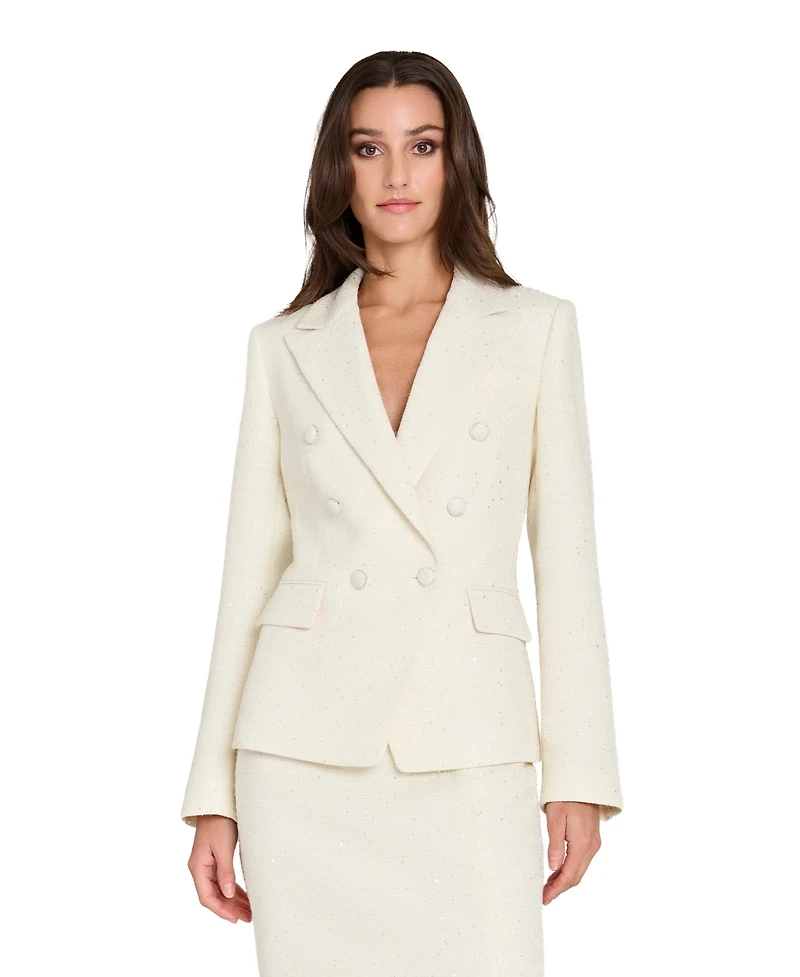 Tahari Asl Women's Peak Lapel Boucle Blazer