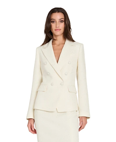 Tahari Asl Women's Peak Lapel Boucle Blazer