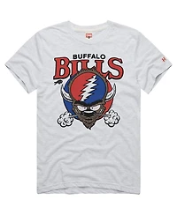 Homage Men's Ash Buffalo Bills Nfl x Grateful Dead Tri-Blend T-Shirt