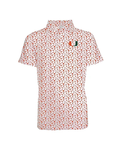 Garb Toddler Orange Miami Hurricanes Tom Allover Print Performance Polo Shirt