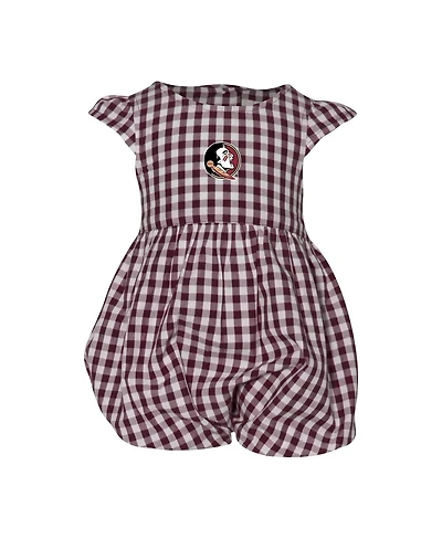 Garb Baby Boys and Girls Garnet Florida State Seminoles Cara Gingham Ruffled Bodysuit