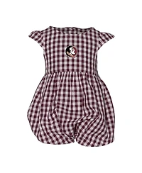 Garb Baby Boys and Girls Garnet Florida State Seminoles Cara Gingham Ruffled Bodysuit