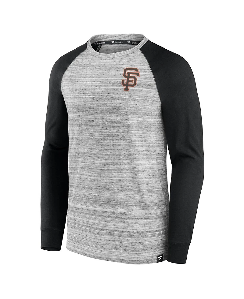Fanatics Men's Gray/Black San Francisco Giants Iconic Streaky Raglan Long Sleeve T-Shirt