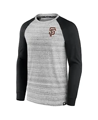 Fanatics Men's Gray/Black San Francisco Giants Iconic Streaky Raglan Long Sleeve T-Shirt