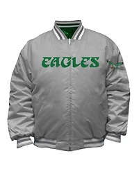 Mitchell & Ness Men's Kelly Green/Silver Philadelphia Eagles Big Tall Throwback Reversible Full-Zip Jacket