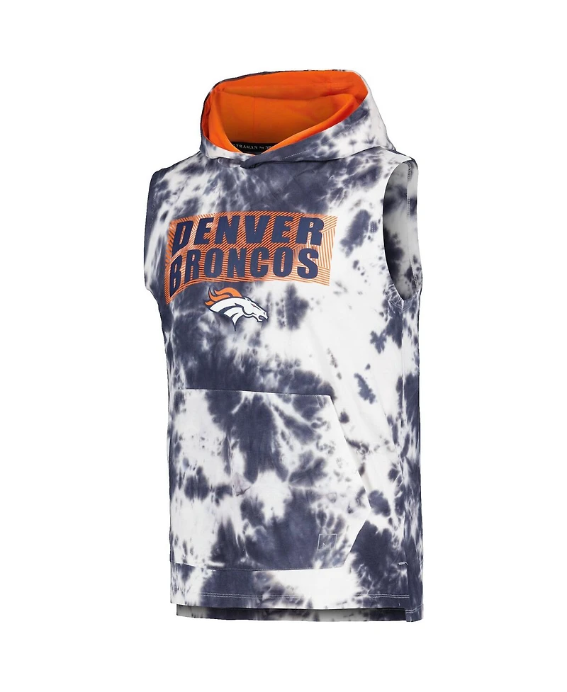 Msx by Michael Strahan Men's Navy Denver Broncos Resistance Sleeveless Pullover Hoodie