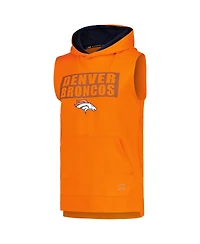 Msx by Michael Strahan Men's Orange Denver Broncos Marathon Sleeveless Pullover Hoodie