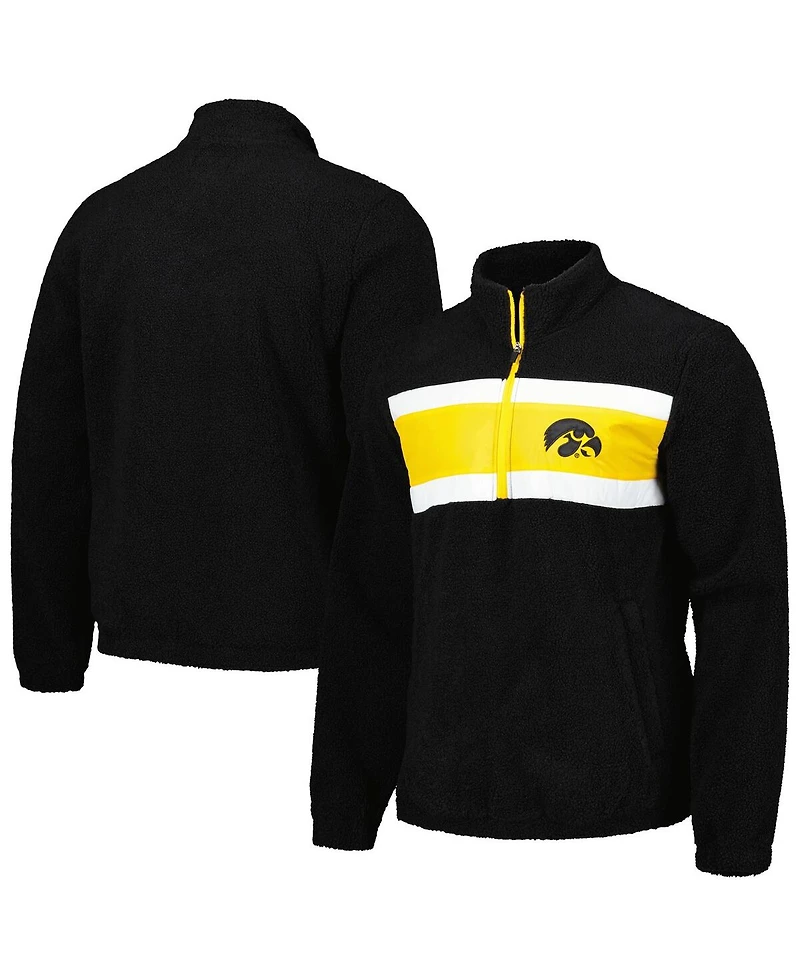 G-iii Sports by Carl Banks Men's Black Iowa Hawkeyes Pinch Runner Half-Zip Sweatshirt