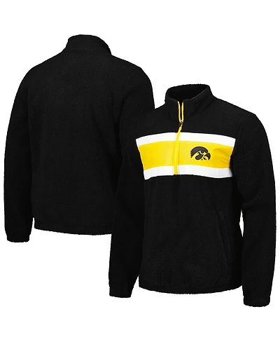 G-iii Sports by Carl Banks Men's Black Iowa Hawkeyes Pinch Runner Half-Zip Sweatshirt