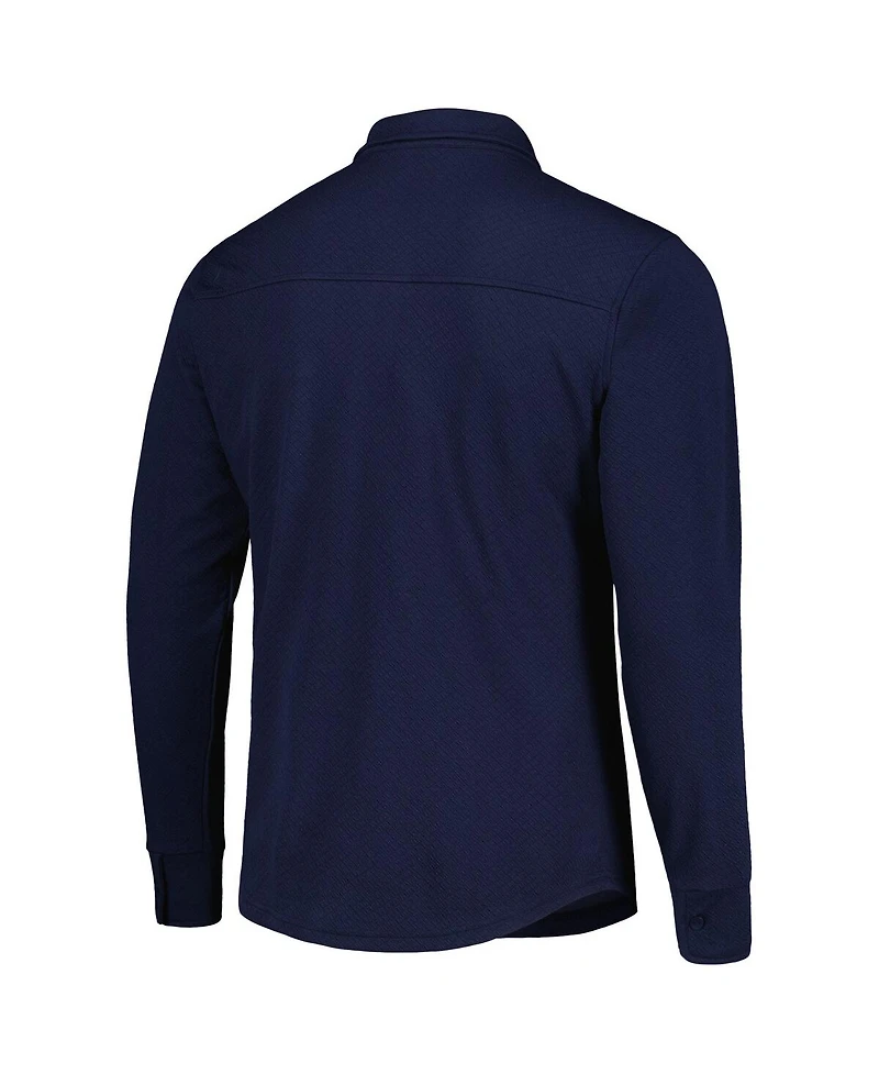 Antigua Men's Navy Seattle Sounders Fc Streamer Diamond Button-Up Shacket