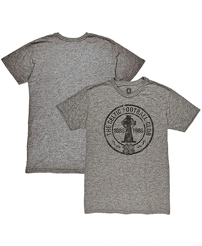 1863FC Men's Heather Gray Celtic Retro Crest Twisted Tri-Blend Slub T-Shirt