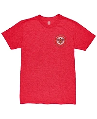 1863FC Men's Red Brentford Fc Left Color Badge Retro Tri-Blend T-Shirt