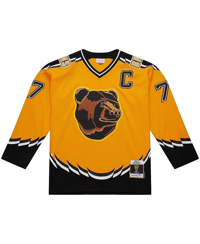 Mitchell & Ness Men's Ray Bourque Gold Boston Bruins Big Tall 1996-97 Blue Line 2.0 Jersey