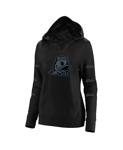 Fanatics Women's Black Oregon Ducks Plus Sleeve Hit Pullover Hoodie