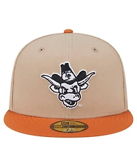 New Era Men's Khaki Texas Longhorns Throwback Two-Tone 59FIFTY Fitted Hat
