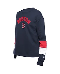 New Era Women's Navy Boston Red Sox Game Day Color Pullover Sweatshirt