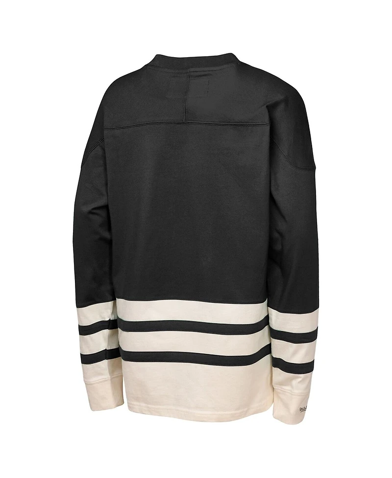 Mitchell & Ness Big Boys and Girls Black Chicago Blackhawks Chainstitch Heavyweight Long Sleeve Top