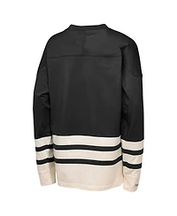Mitchell & Ness Big Boys and Girls Black Chicago Blackhawks Chainstitch Heavyweight Long Sleeve Top