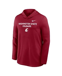 Nike Men's Crimson Washington State Cougars 2025 Sideline Dri-fit Long Sleeve Hoodie T-Shirt