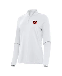 Antigua Women's White Cincinnati Bengals Reprocess Quarter-Zip Sweatshirt