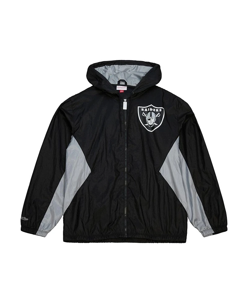 Mitchell & Ness Men's Black Las Vegas Raiders Playmaker Full-Zip Windbreaker Jacket