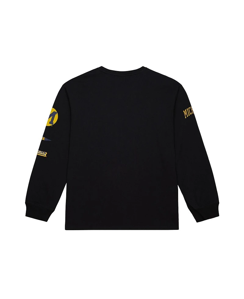 Mitchell & Ness Men's Black Michigan Wolverines Training Camp Long Sleeve T-Shirt