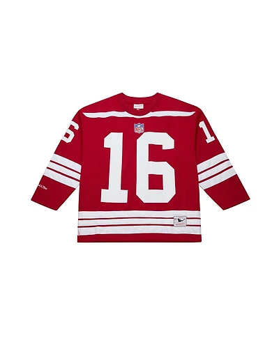 Mitchell & Ness Men's Joe Montana Scarlet San Francisco 49ers Maxed Out Fashion Hockey Jersey