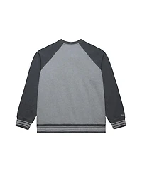 Mitchell & Ness Men's Heather Gray Green Bay Packers Vintage Logo Legacy Collection Raglan Fleece Sweatshirt