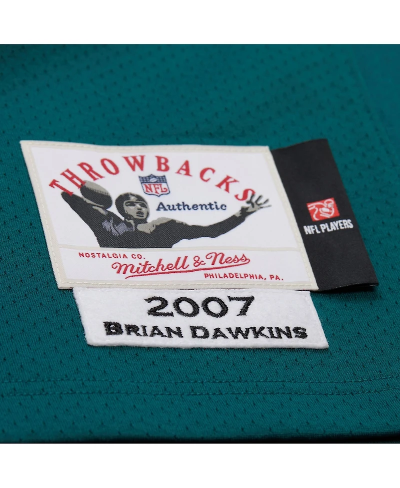 Mitchell & Ness Men's Brian Dawkins Green Philadelphia Eagles 2007 Authentic Throwback Retired Player Jersey