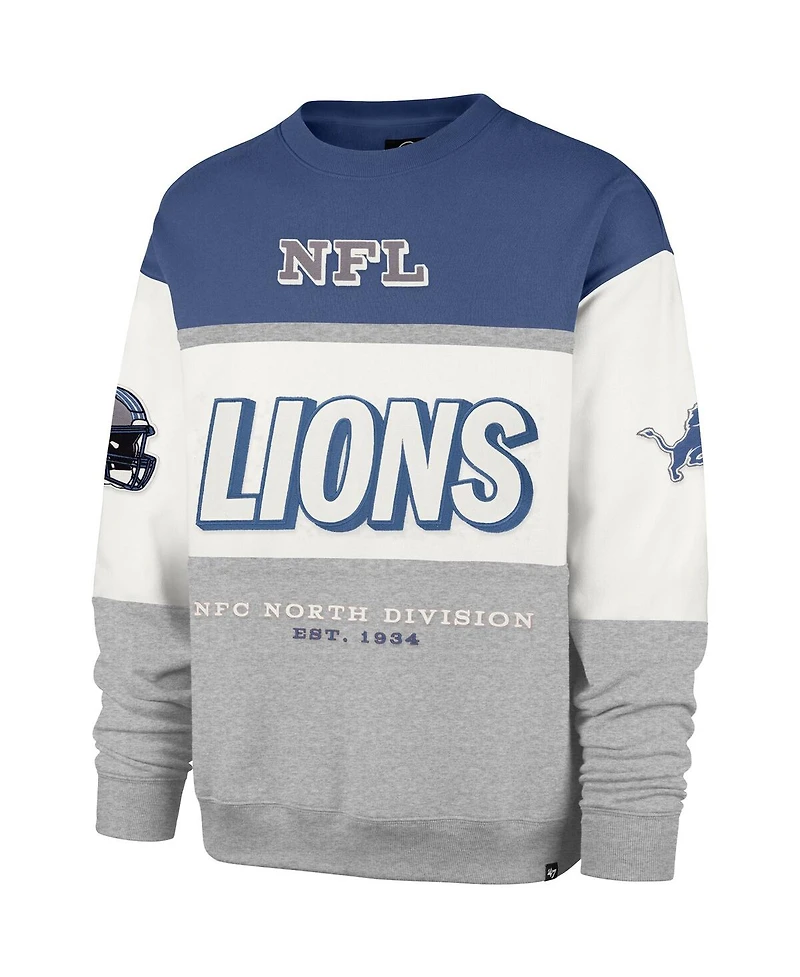 '47 Brand Men's Blue/Gray Detroit Lions Breeze Maximalist Sweatshirt