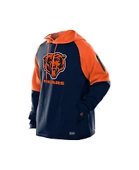 New Era Men's Navy Chicago Bears Combine Authentic Color Block Raglan Pullover Hoodie