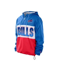 New Era Men's Royal Buffalo Bills Ripstop Quarter-Zip Hooded Windbreaker