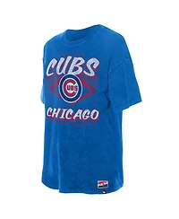 New Era Women's Blue Chicago Cubs Mineral Wash Oversized T-Shirt