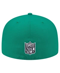 New Era Men's Kelly Green Philadelphia Eagles Throwback Oversized 59FIFTY Fitted Hat