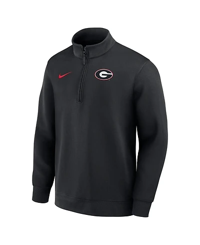 Nike Men's Black Georgia Bulldogs 2025 Coaches Premium Dri-fit Half-Zip Pullover Sweatshirt