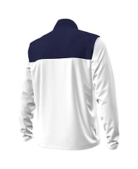 Under Armour Men's White/Navy Notre Dame Fighting Irish Green Blocked Quarter-Zip Pullover Hoodie