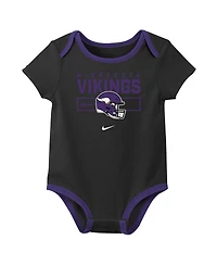 Nike Baby Boys and Girls 3-Piece Minnesota Vikings Bodysuit Set