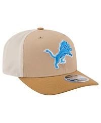 New Era Men's Light Beige Detroit Lions Two-Tone Trucker 9SEVENTY Adjustable Hat