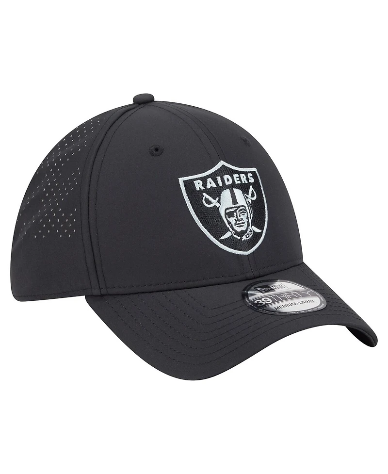 New Era Men's Black Las Vegas Raiders Night 39THIRTY Flex Hat