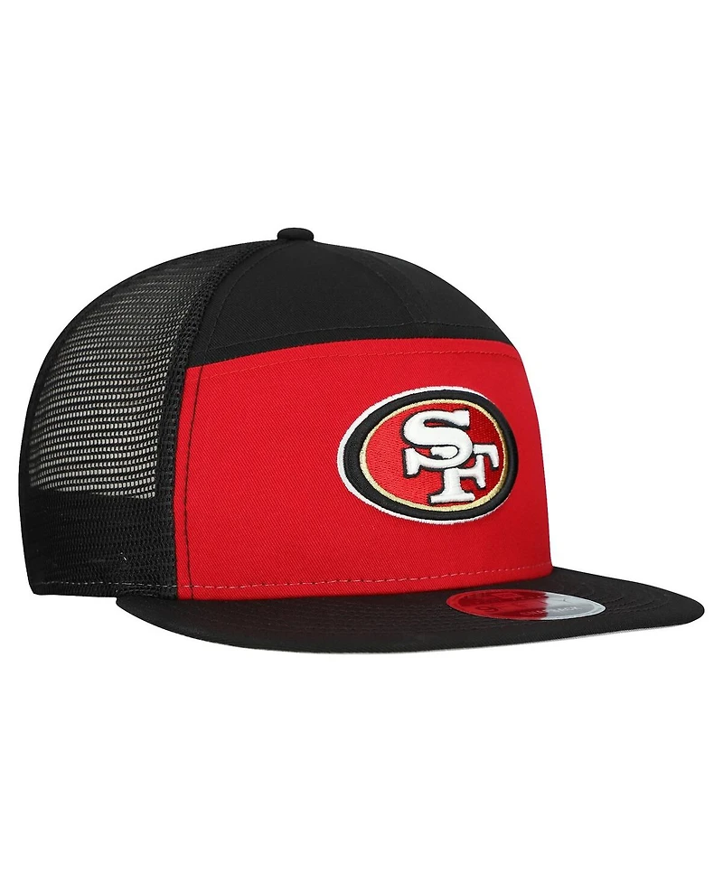 New Era Men's Scarlet/Black San Francisco 49ers Outdoor Split Panel 9FIFTY Snapback Hat