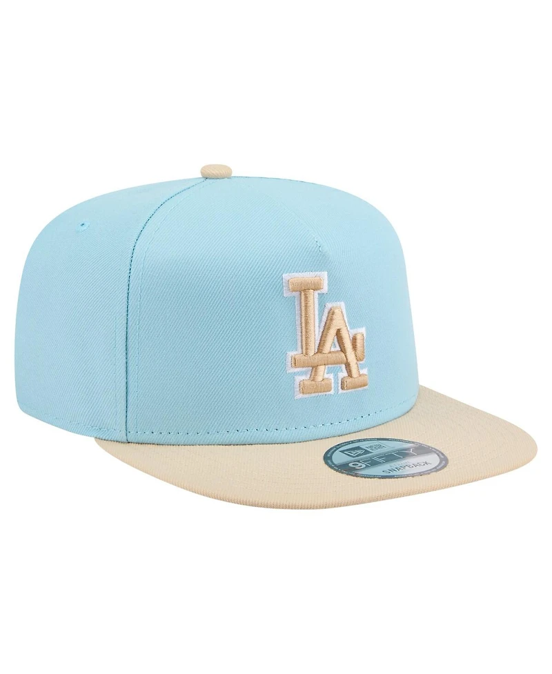 New Era Men's Light Blue/Light Beige Los Angeles Dodgers Color Pack A-Frame 9FIFTY Snapback Hat