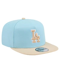New Era Men's Light Blue/Light Beige Los Angeles Dodgers Color Pack A-Frame 9FIFTY Snapback Hat