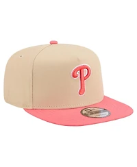 New Era Men's Light Beige/ Philadelphia Phillies Color Pack A-Frame 9FIFTY Snapback Hat