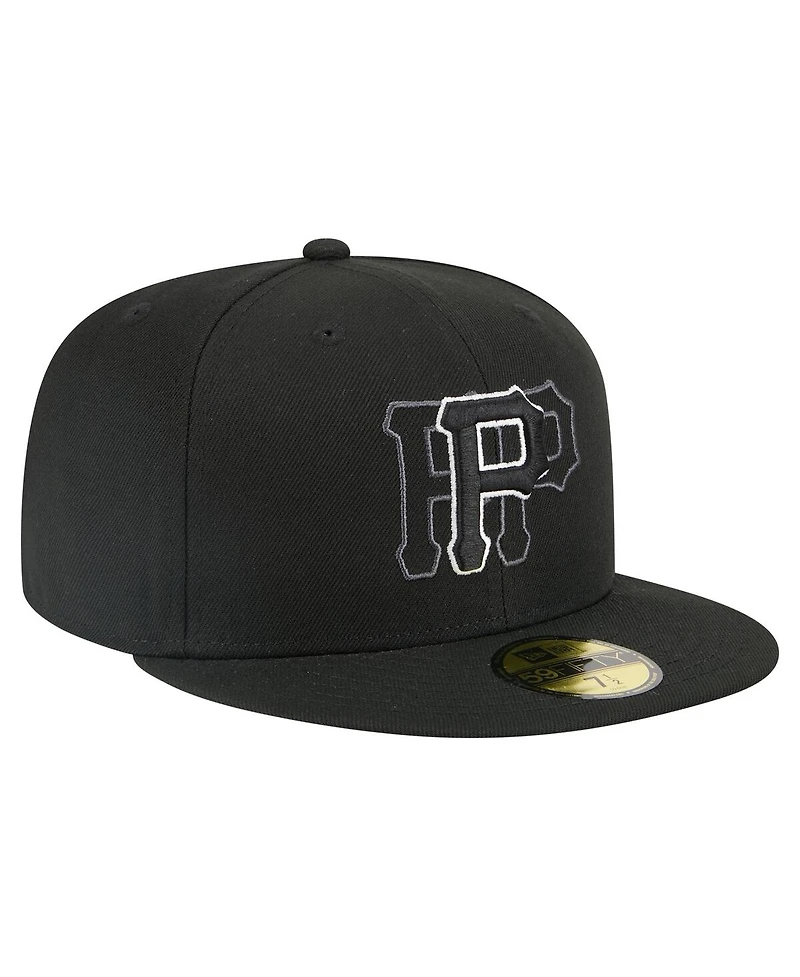 New Era Men's Black Pittsburgh Pirates Tri-Hit 59FIFTY Fitted Hat